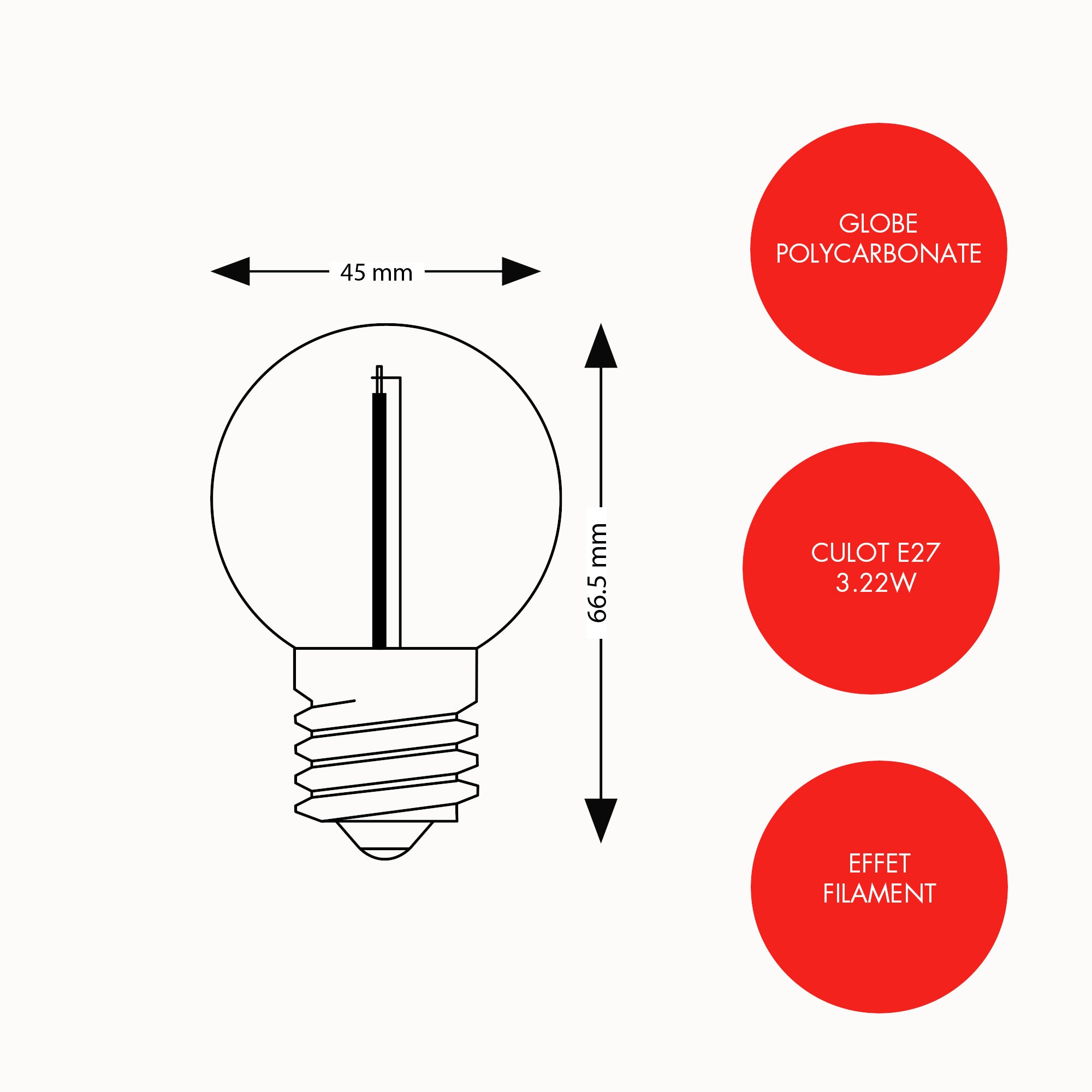 Lot de 20 ampoules Filament E27